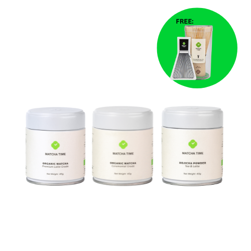 Matcha Time Trio Tasting Set + Free Chasen