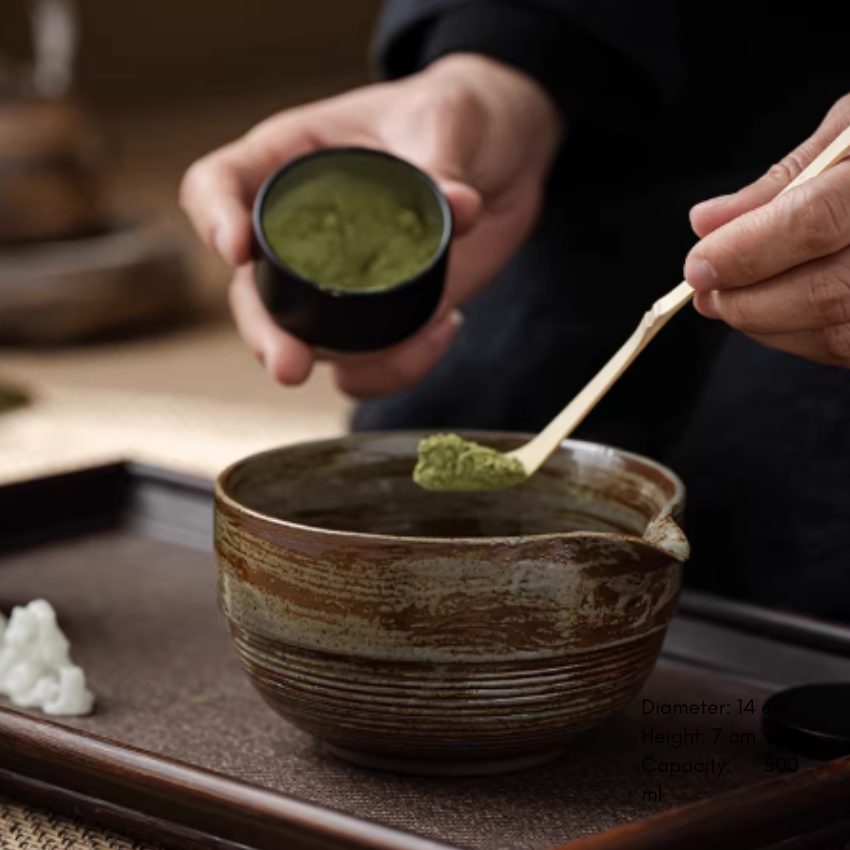 Handcrafted Porcelain Ceramic Matcha Bowl (Autumn) – 500ml